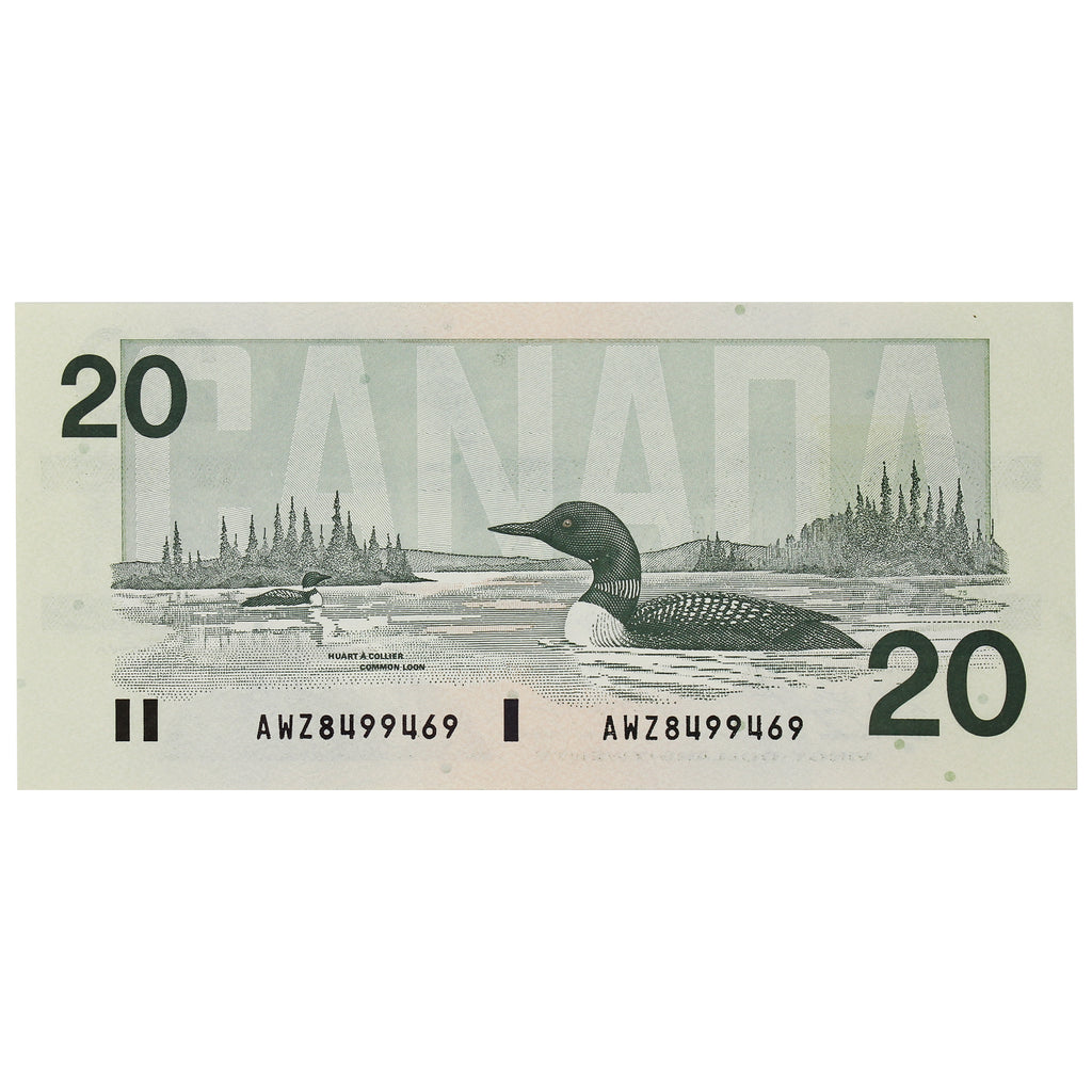 BC-58d-i 1991 Canada $20 Knight-Dodge, AWZ, AU-UNC (AU55)