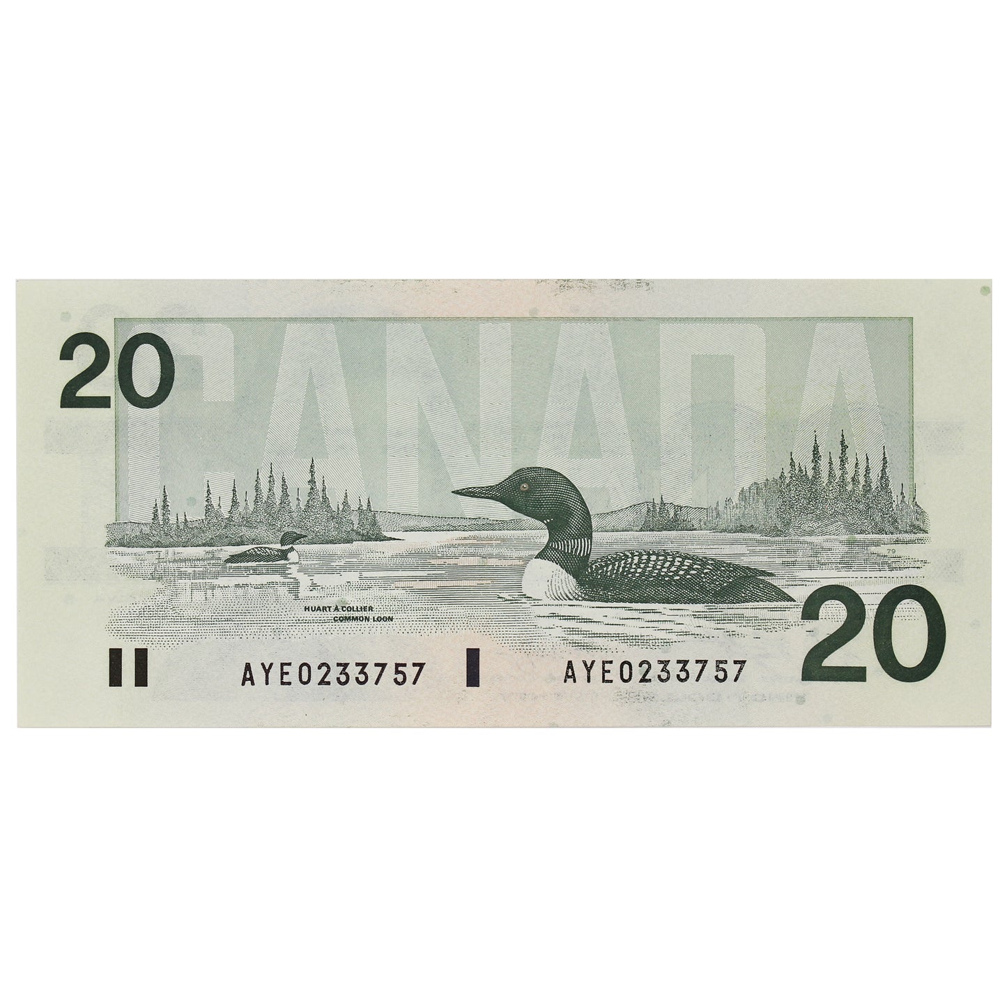 BC-58d-i 1991 Canada $20 Knight-Dodge, AYE, Almost Uncirculated (AU50)