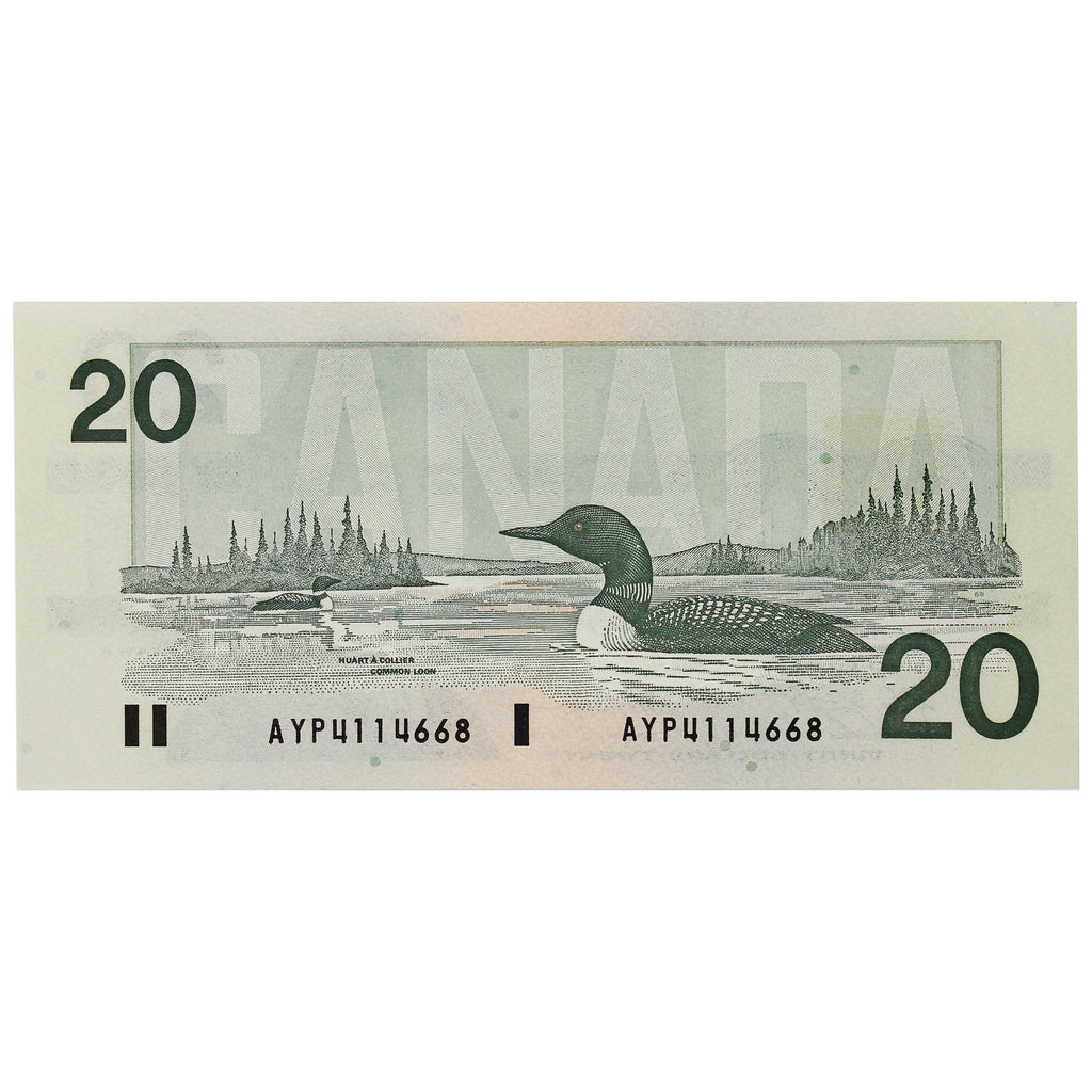 BC-58d-i 1991 Canada $20 Knight-Dodge, AYP, Almost Uncirculated (AU50)