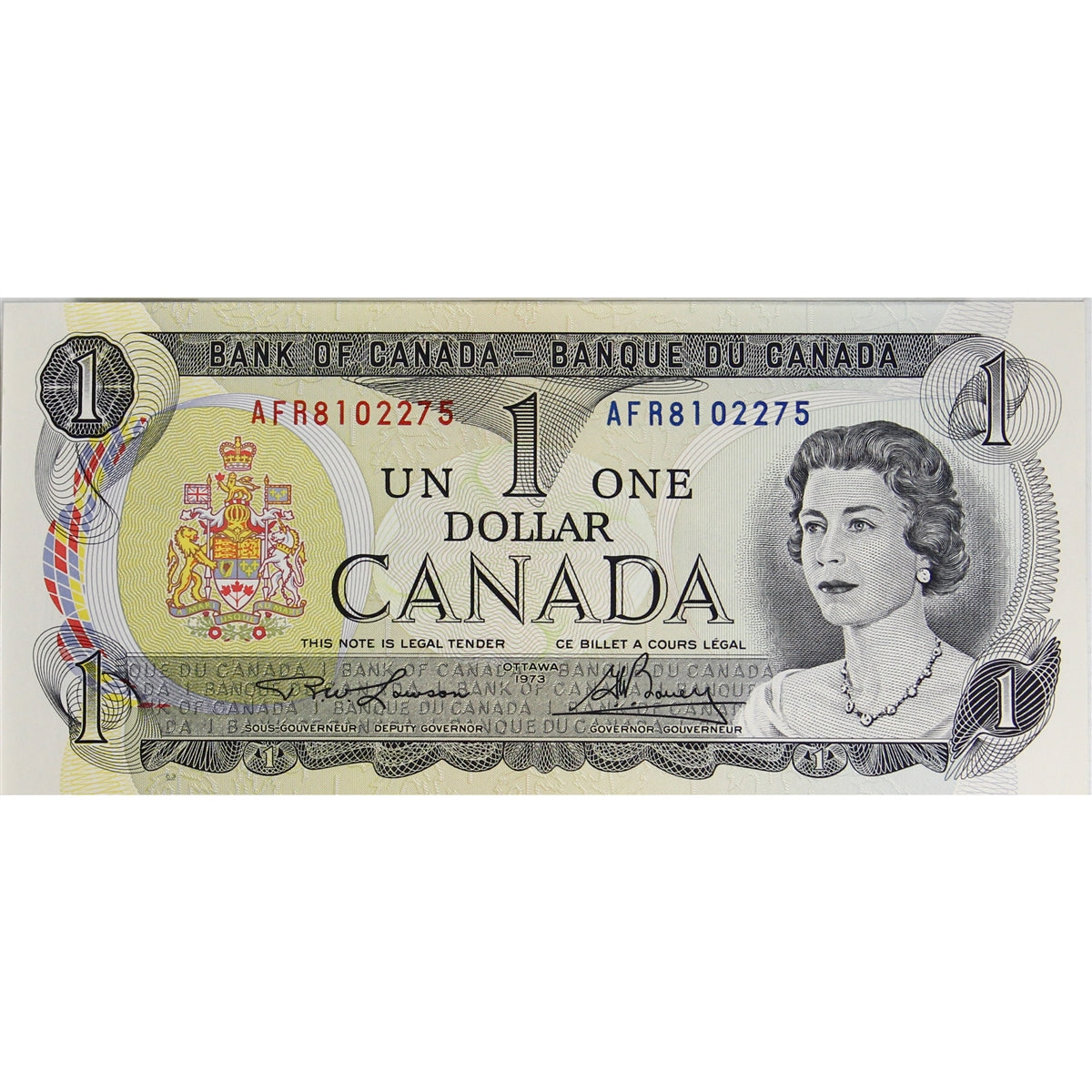 BC-46a-i 1973 Canada $1 Lawson-Bouey, AFR, Choice Uncirculated (CUNC63)