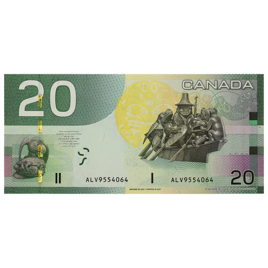 BC-64a 2007 Canada $20 Jenkins-Dodge, ALV, CUNC