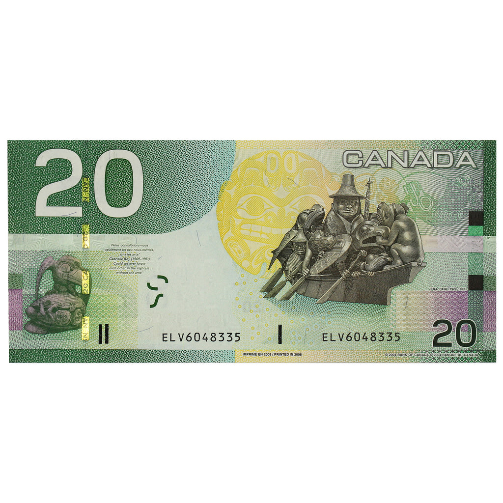 BC-64b 2008 Canada $20 Jenkins-Carney, ELV, Choice Uncirculated (CUNC63)