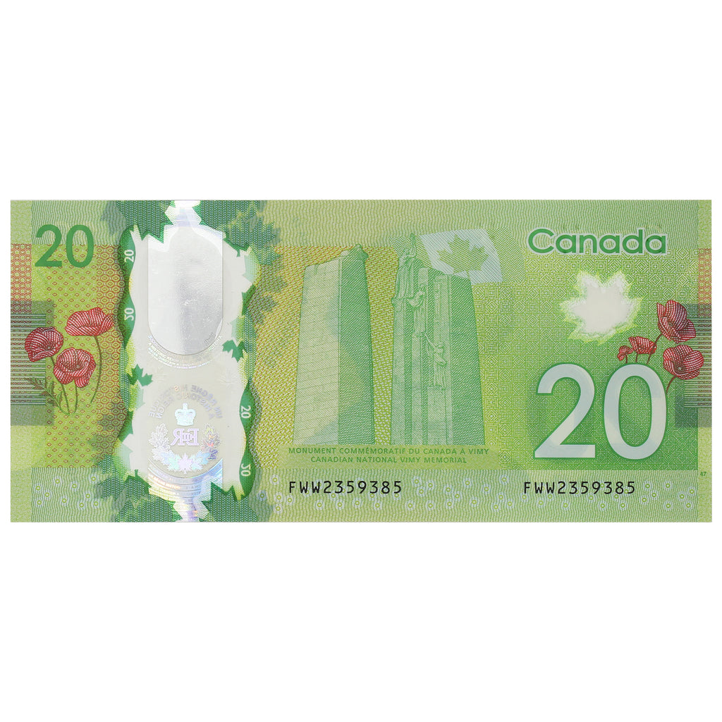 BC-74 2015 Canada $20 Wilkins-Poloz, Commemorative, FWW, AU-UNC (AU55)