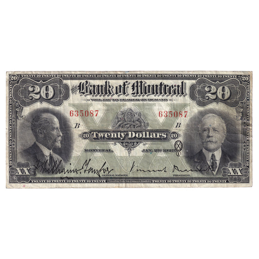 505-56-06 1923 Bank of Montreal $20 Williams-Taylor-Meredith, VF