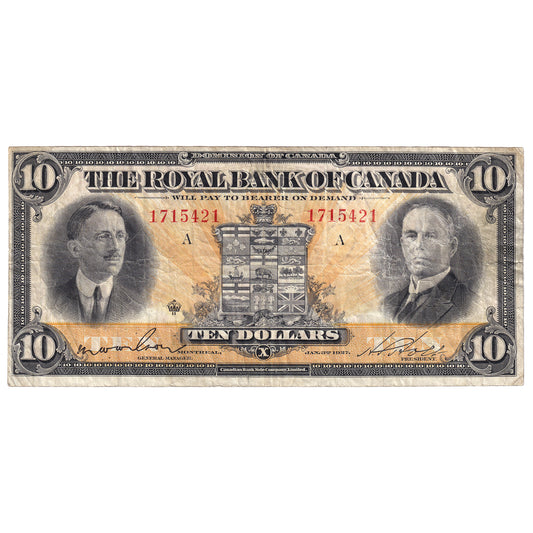 630-14-08 1927 Royal Bank $10 Wilson-Holt, VF