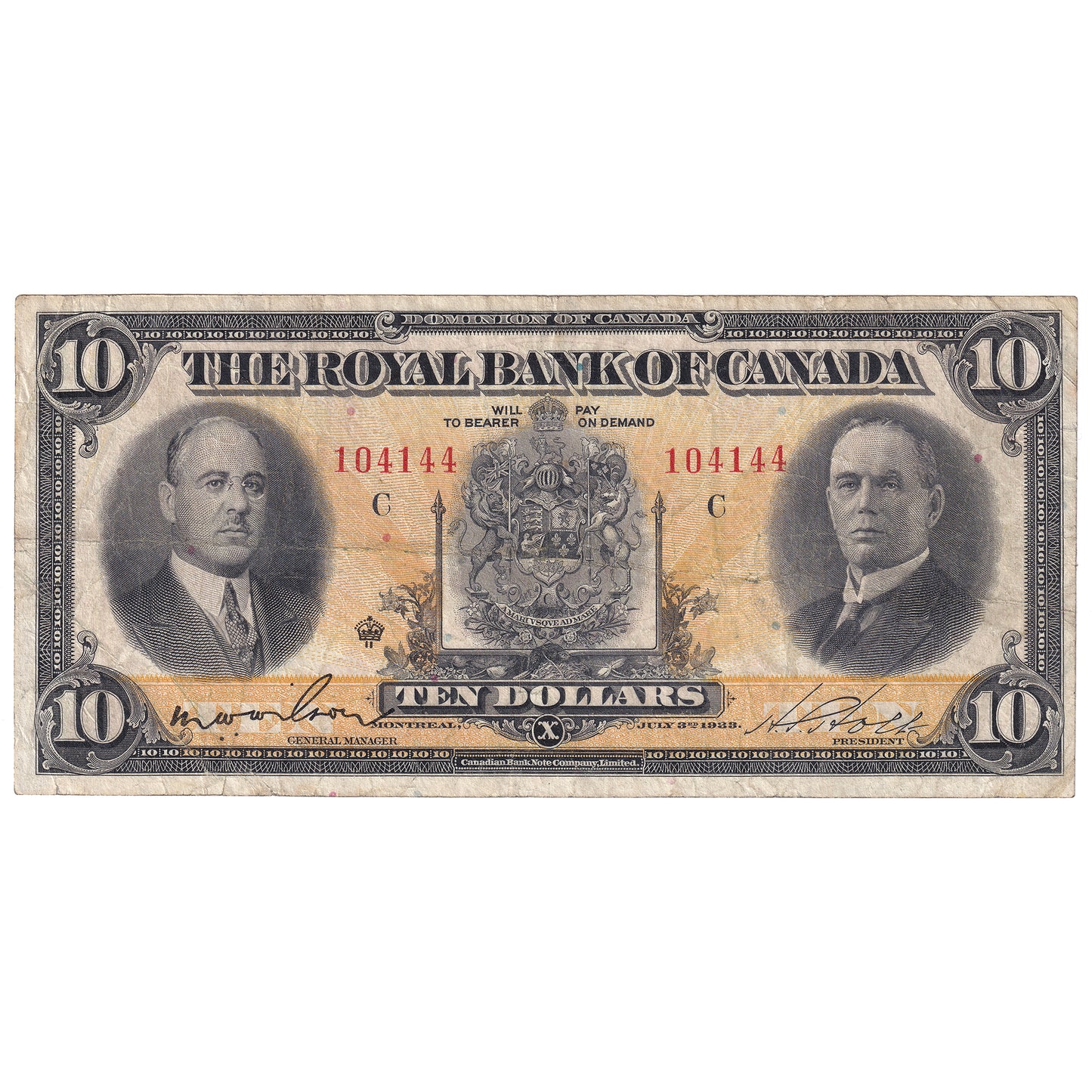 630-16-04 1933 Royal Bank $10 Wilson-Holt, F-VF
