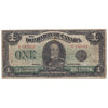DC-25f 1923 Dominion $1 McCavour-Saunders, Black Seal, Group 2, Series T, VG