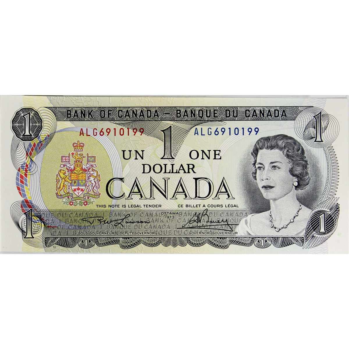 BC-46a-i 1973 Canada $1 Lawson-Bouey, ALG, Choice Uncirculated (CUNC63)