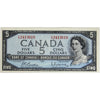 BC-39b 1954 Canada $5 Beattie-Rasminsky, L/X, AU-UNC (AU55)