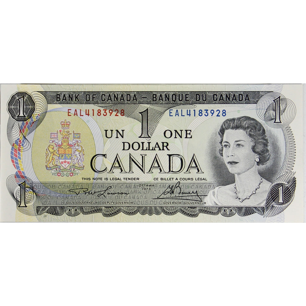 BC-46a-i 1973 Canada $1 Lawson-Bouey, EAL, Choice Uncirculated (CUNC63)
