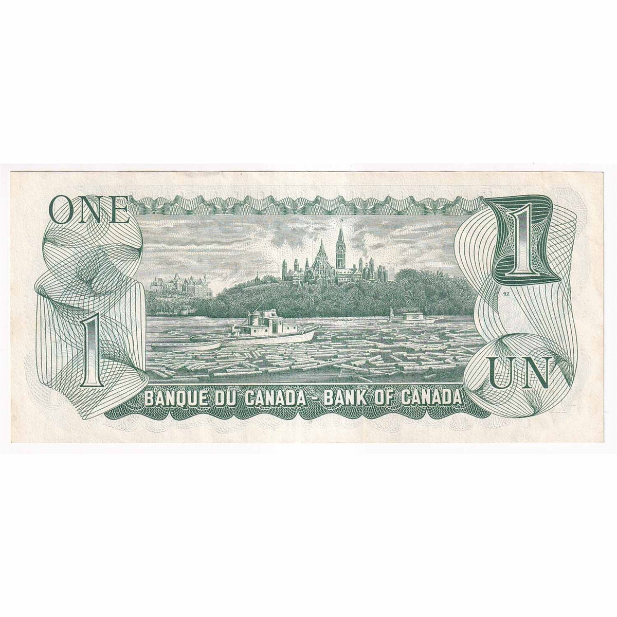 BC-46a-i 1973 Canada $1 Lawson-Bouey, EAN, Almost Uncirculated (AU50)