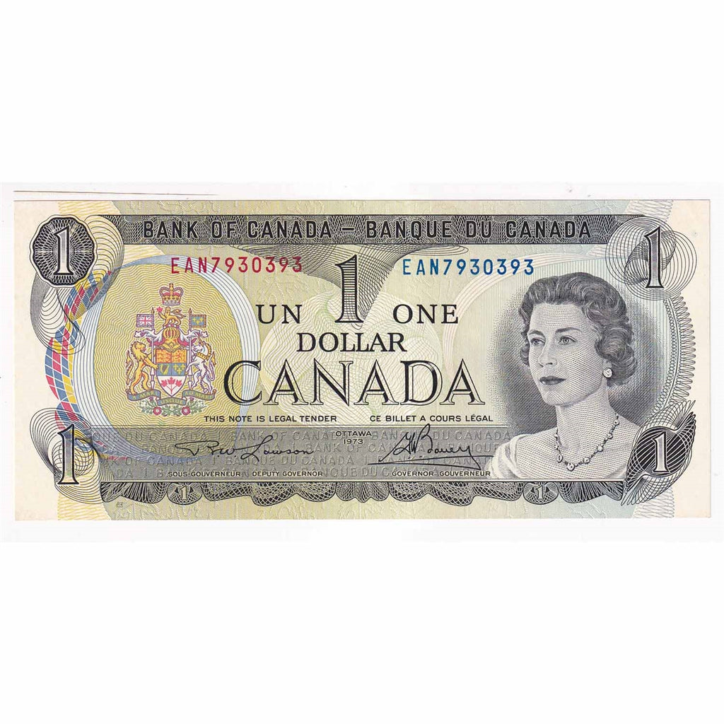 BC-46a-i 1973 Canada $1 Lawson-Bouey, EAN, Choice Uncirculated (CUNC63)
