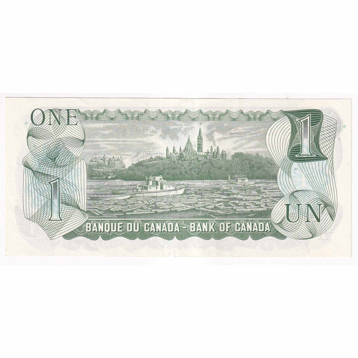 BC-46b 1973 Canada $1 Crow-Bouey, ALM, Almost Uncirculated (AU50)