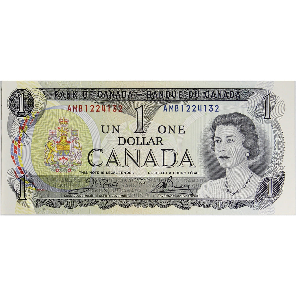 BC-46b 1973 Canada $1 Crow-Bouey, AMB, Choice Uncirculated (CUNC63)
