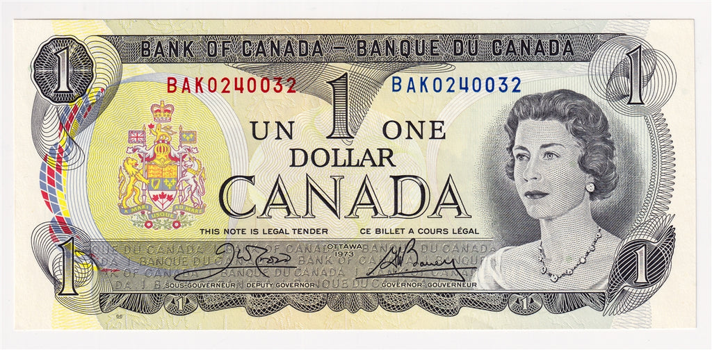 BC-46b 1973 Canada $1 Crow-Bouey, BAK, Uncirculated (MS60)