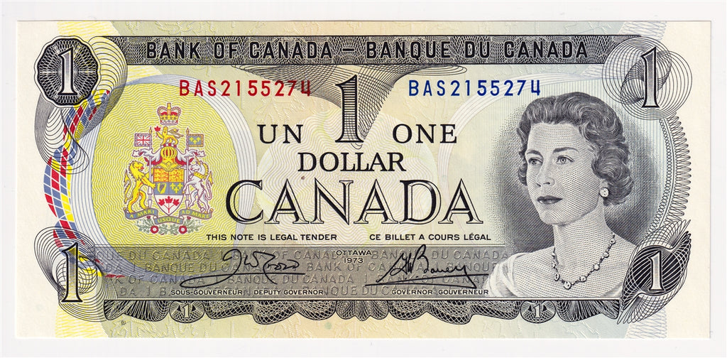 BC-46b 1973 Canada $1 Crow-Bouey, BAS, Choice Uncirculated (CUNC63)