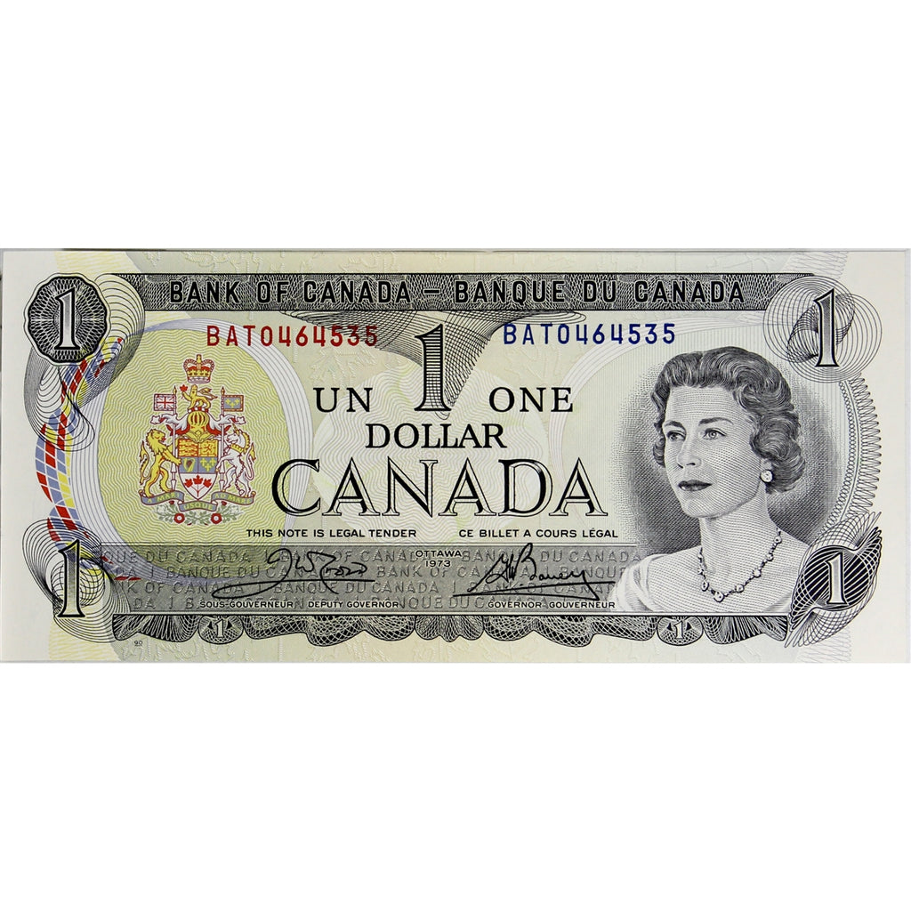 BC-46b 1973 Canada $1 Crow-Bouey, BAT, Choice Uncirculated (CUNC63)