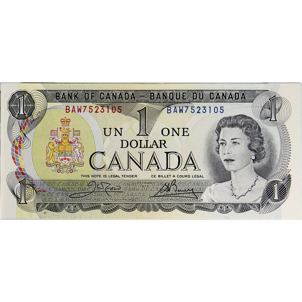 BC-46b 1973 Canada $1 Crow-Bouey, BAW, Uncirculated (MS60)