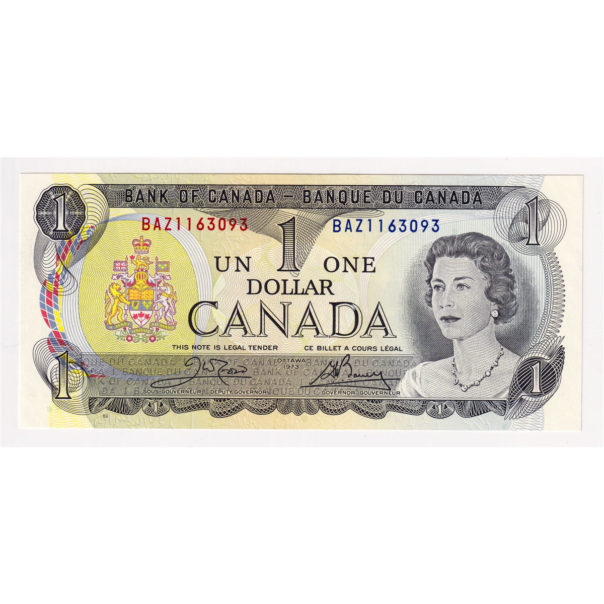 BC-46b 1973 Canada $1 Crow-Bouey, BAZ, Uncirculated (MS60)
