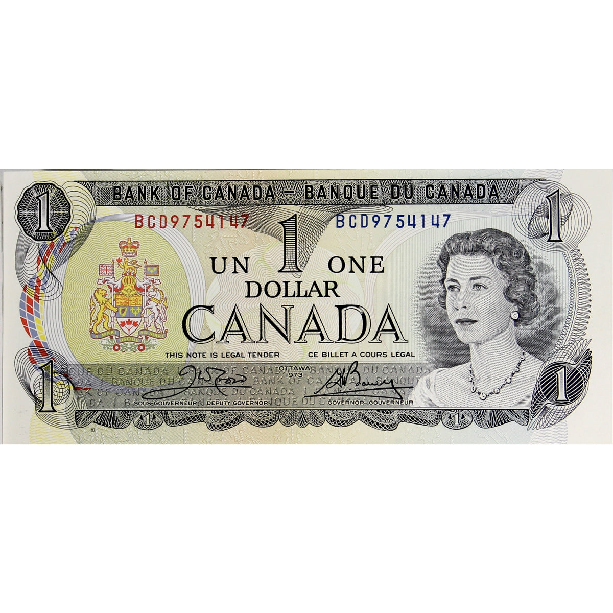 BC-46b 1973 Canada $1 Crow-Bouey, BCD, Uncirculated (MS60)