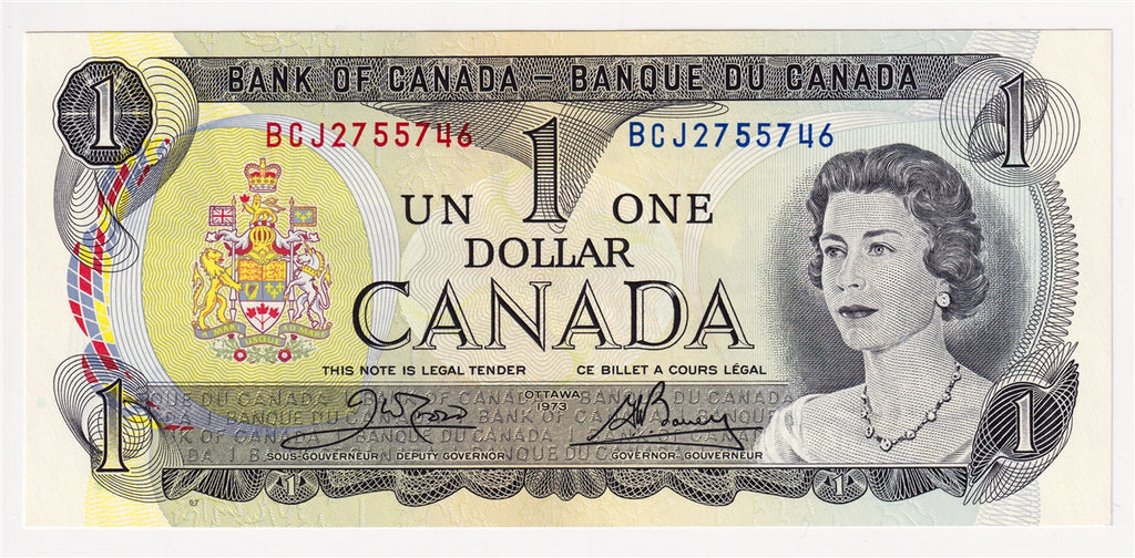 BC-46b 1973 Canada $1 Crow-Bouey, BCJ, Choice Uncirculated (CUNC63)