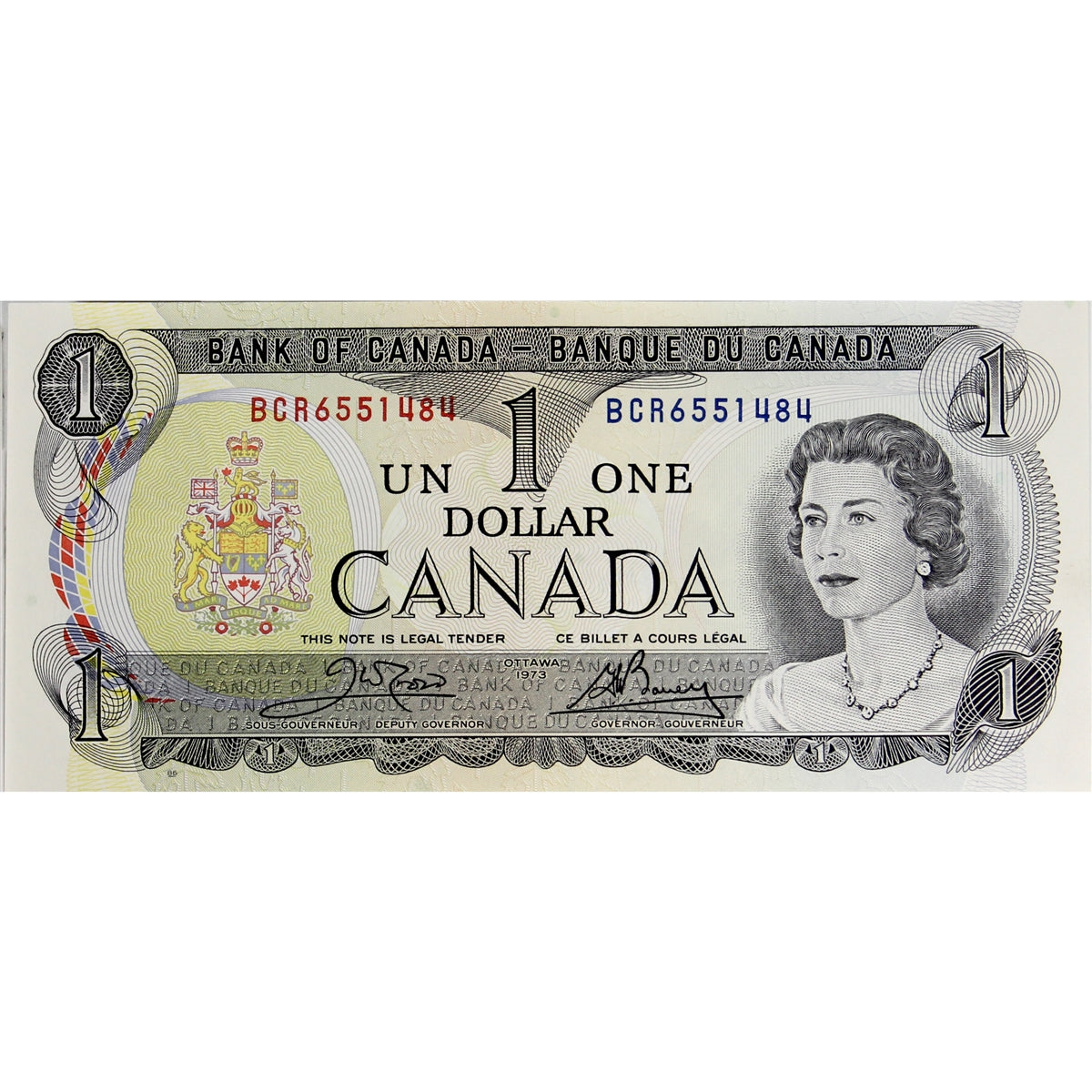 BC-46b 1973 Canada $1 Crow-Bouey, BCR, Choice Uncirculated (CUNC63)
