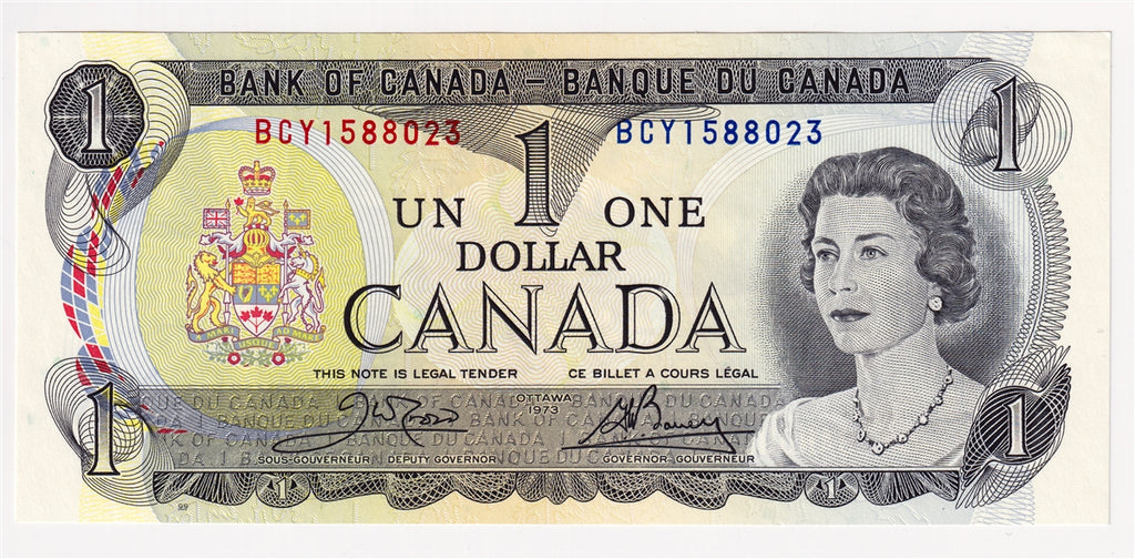 BC-46b 1973 Canada $1 Crow-Bouey, BCY, Choice Uncirculated (CUNC63)