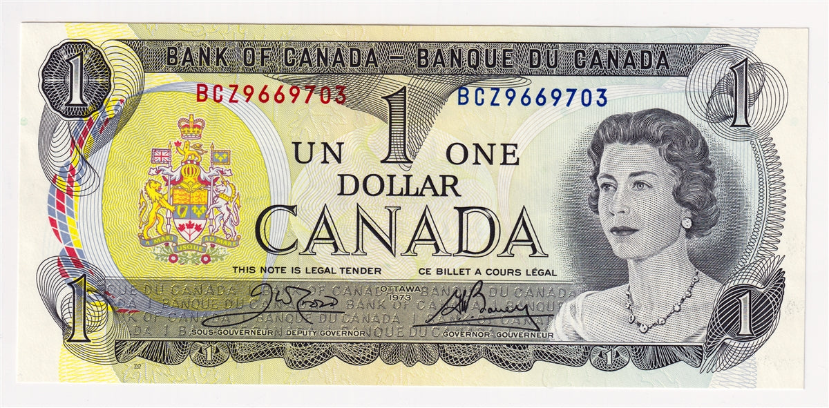 BC-46b 1973 Canada $1 Crow-Bouey, BCZ, Uncirculated (MS60)