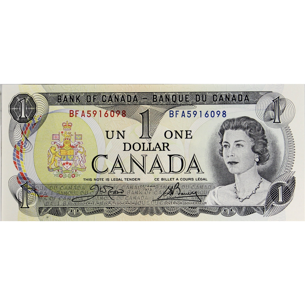 BC-46b 1973 Canada $1 Crow-Bouey, BFA, Choice Uncirculated (CUNC63)