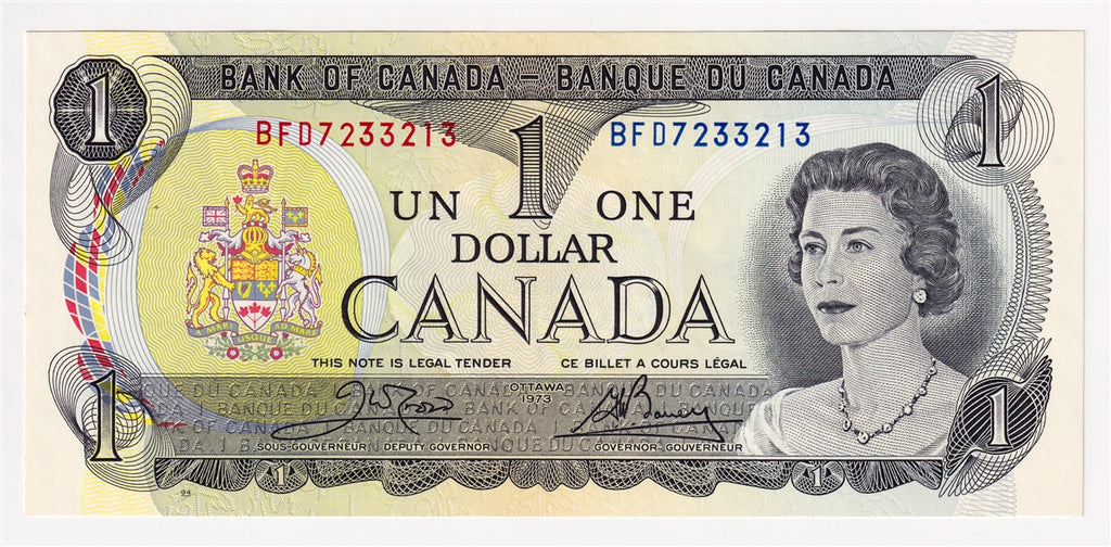 BC-46b 1973 Canada $1 Crow-Bouey, BFD, Uncirculated (MS60)