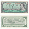 BC-37c 1954 Canada $1 Bouey-Rasminsky, V/F, AU-UNC (AU55)