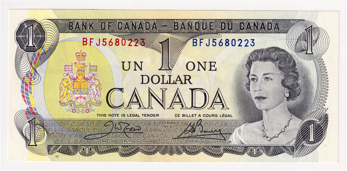 BC-46b 1973 Canada $1 Crow-Bouey, BFJ, Uncirculated (MS60)