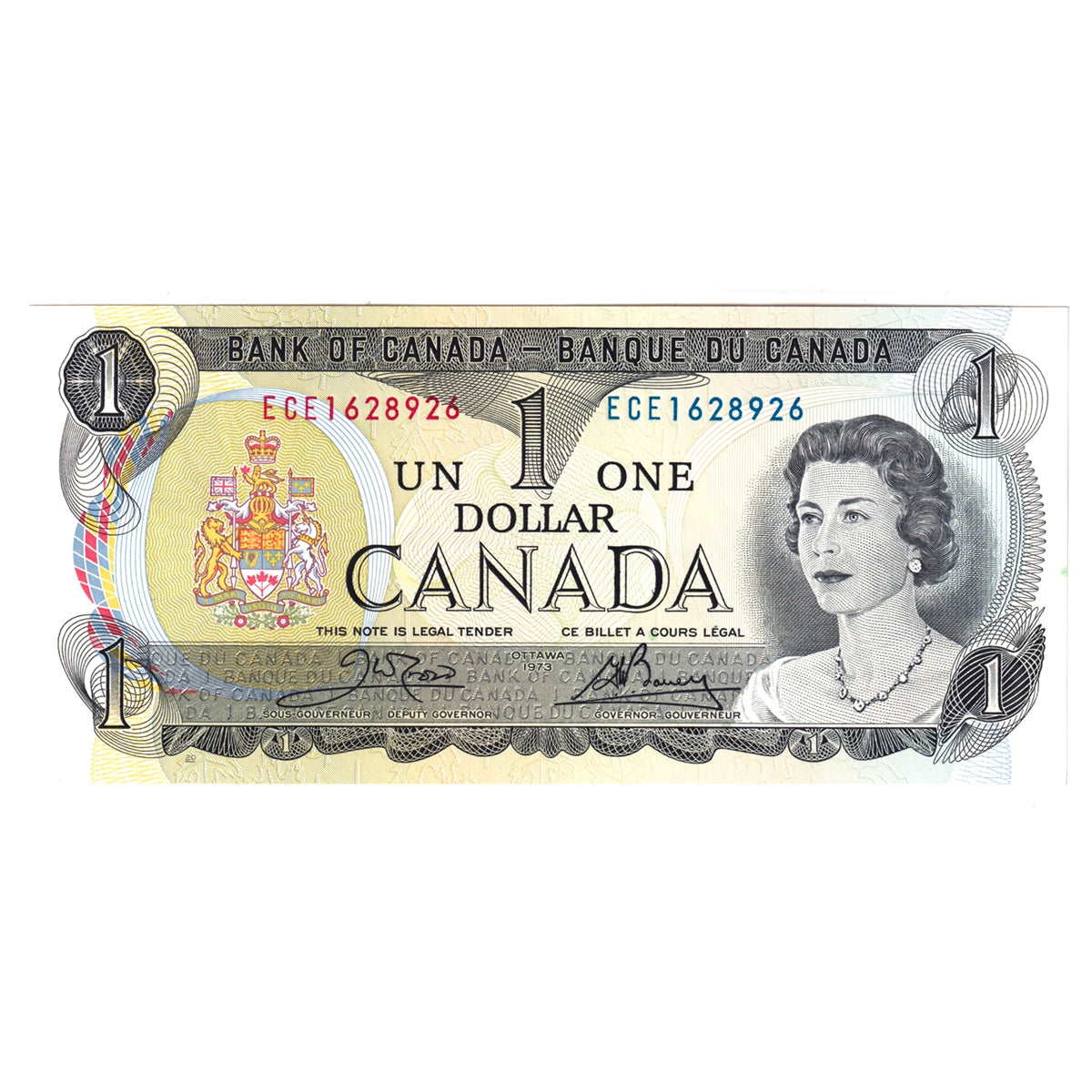 BC-46b 1973 Canada $1 Crow-Bouey, ECE, Choice Uncirculated (CUNC63)