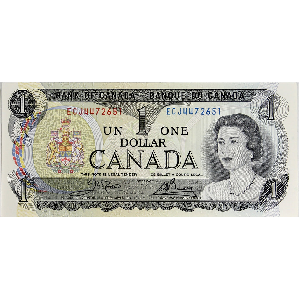 BC-46b 1973 Canada $1 Crow-Bouey, ECJ, Choice Uncirculated (CUNC63)
