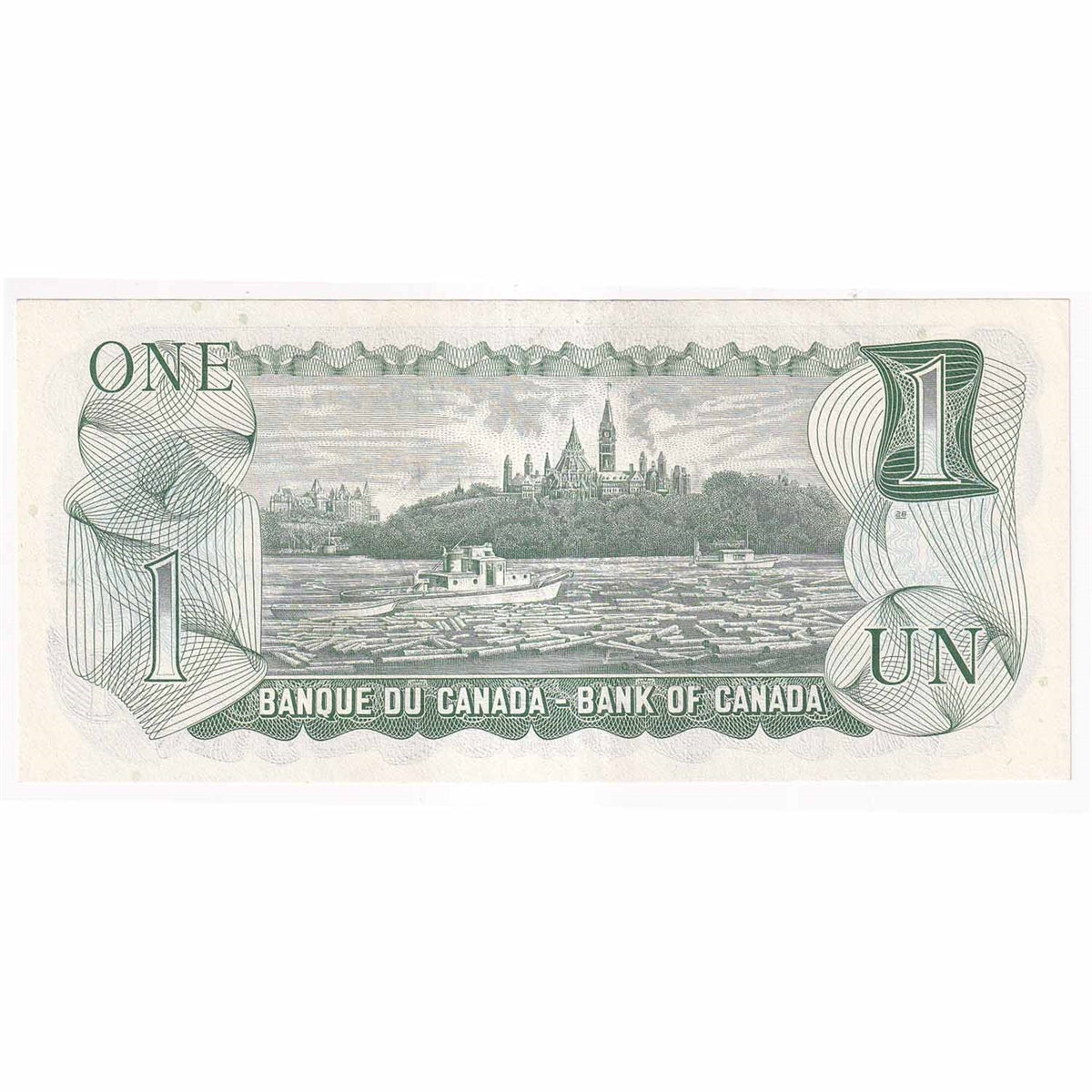 BC-46bA 1973 Canada $1 Crow-Bouey, EAX, Almost Uncirculated (AU50)