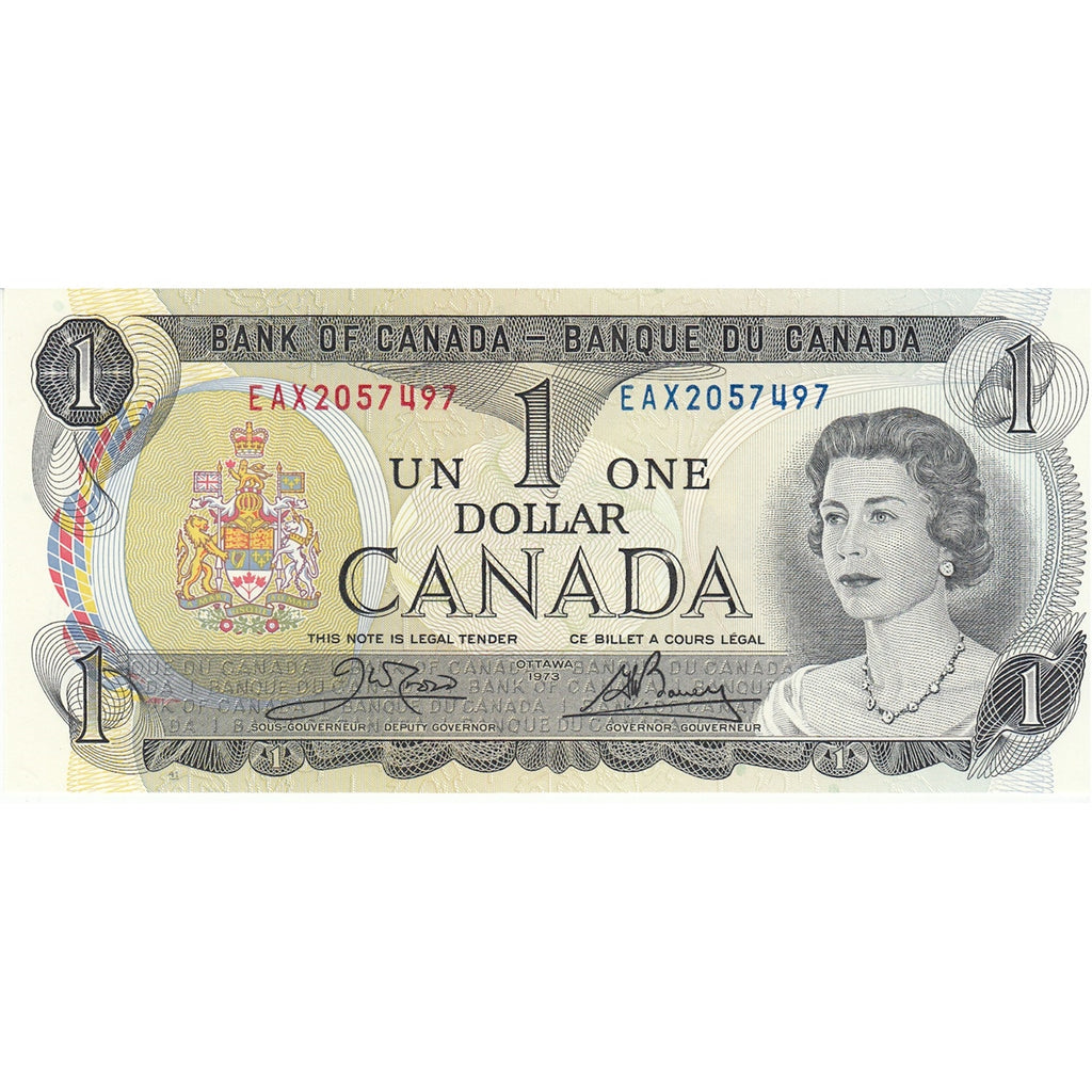 BC-46bA 1973 Canada $1 Crow-Bouey, EAX, Choice Uncirculated (CUNC63)