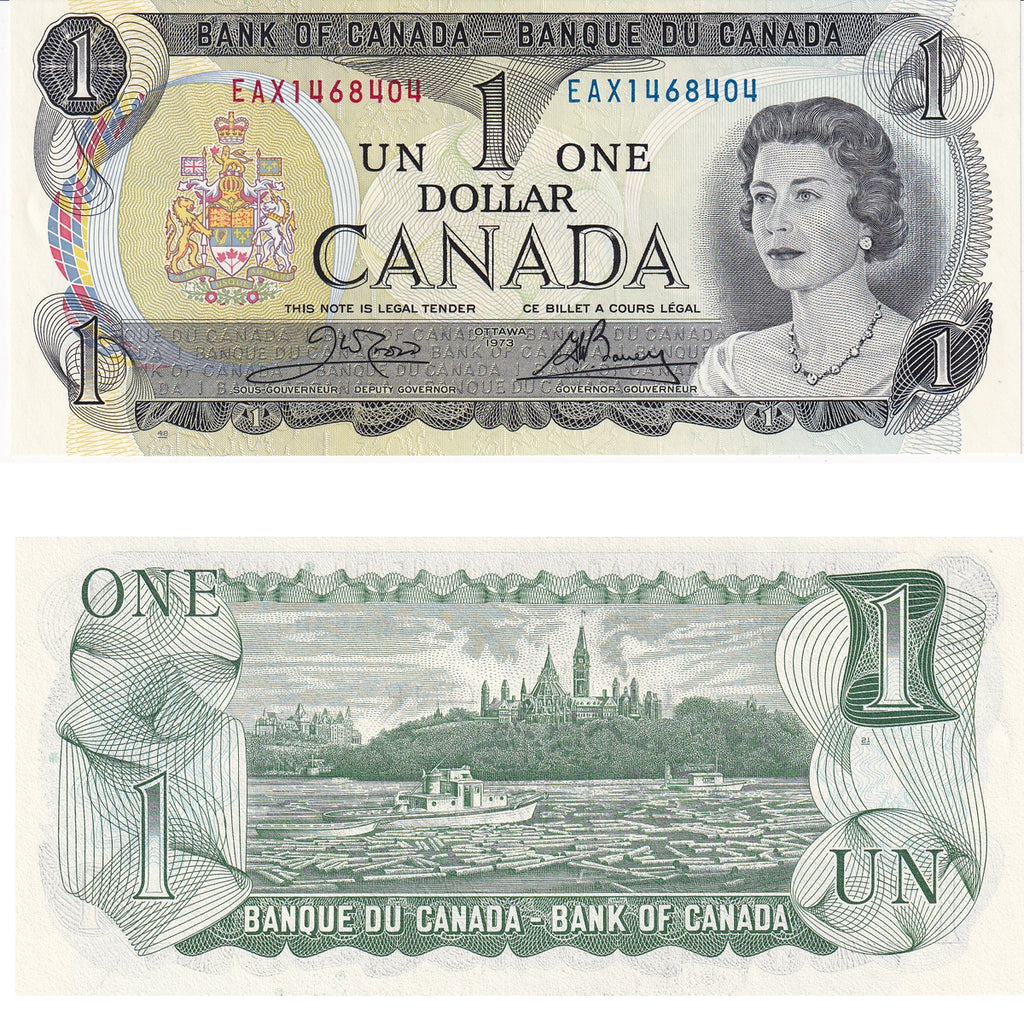 BC-46bA 1973 Canada $1 Crow-Bouey, EAX, Uncirculated (MS60)