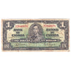 BC-21c 1937 Canada $1 Gordon-Towers, U/L, Circ