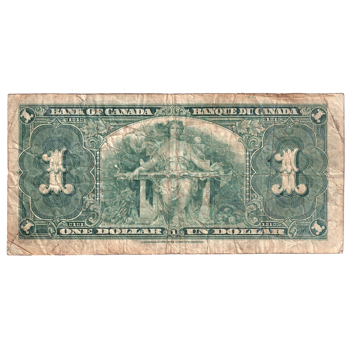 BC-21c 1937 Canada $1 Gordon-Towers, U/L, Circ