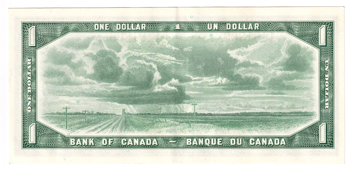 BC-37b 1954 Canada $1 Beattie-Rasminsky, N/Y, EF-AU (EF45)