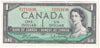 BC-37b 1954 Canada $1 Beattie-Rasminsky, R/Y, Almost Uncirculated (AU50)