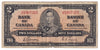 BC-22b 1937 Canada $2 Gordon-Towers, U/B, CIRC