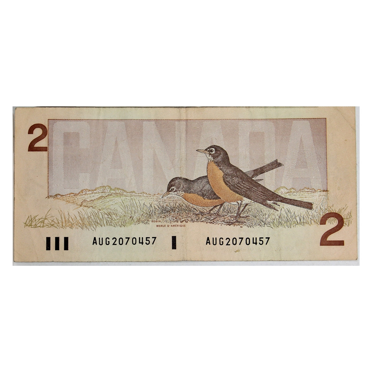 BC-55a 1986 Canada $2 Crow-Bouey, AUG, Circ