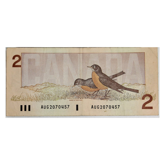 BC-55a 1986 Canada $2 Crow-Bouey, AUG, Circ