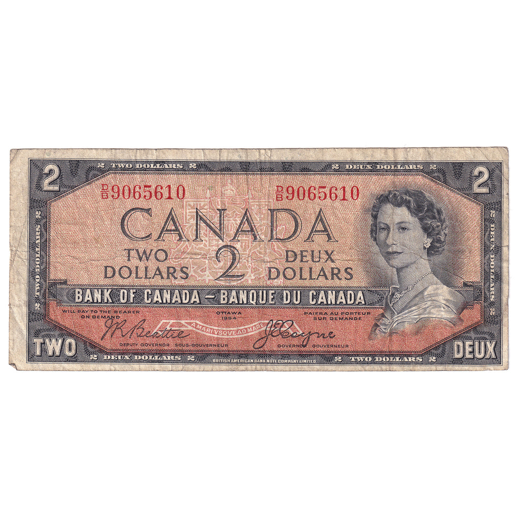 BC-30b 1954 Canada $2 Beattie-Coyne, Devil's Face, D/B, Fine (F12)