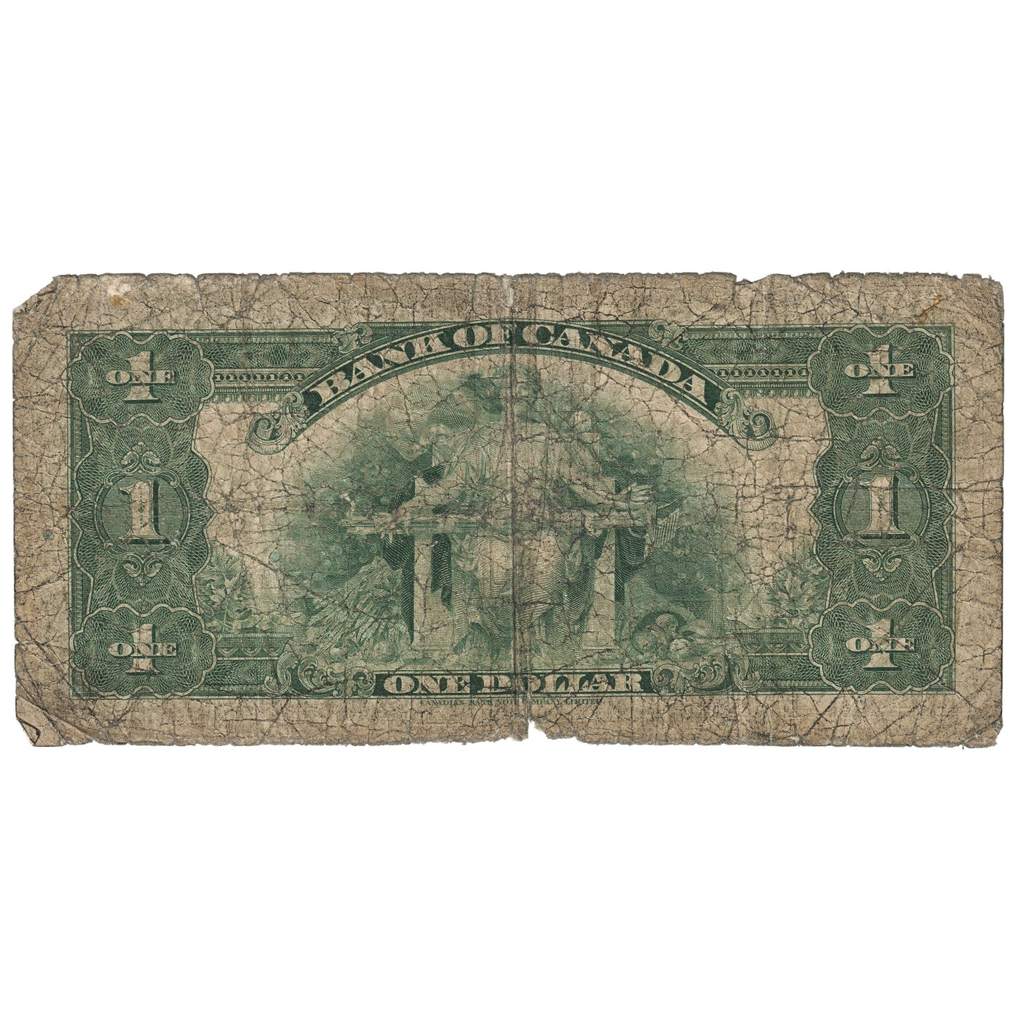 BC-1 1935 Canada $1 Osborne-Towers, English, Series A, Circulated