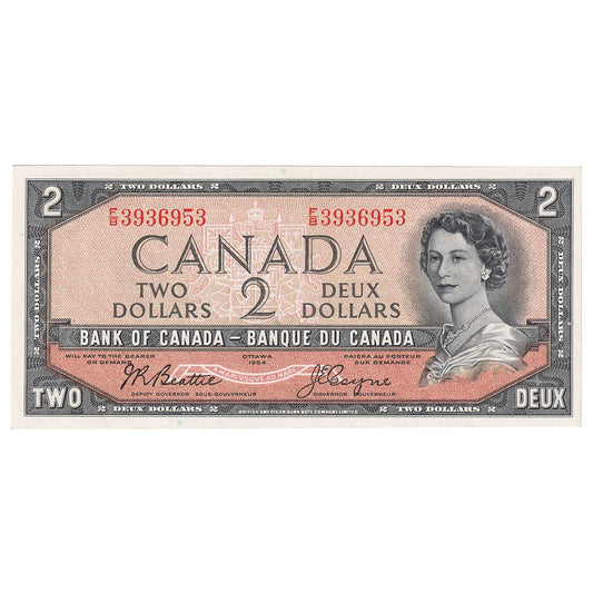 BC-30b 1954 Canada $2 Beattie-Coyne, Devil's Face, F/B, VF-EF