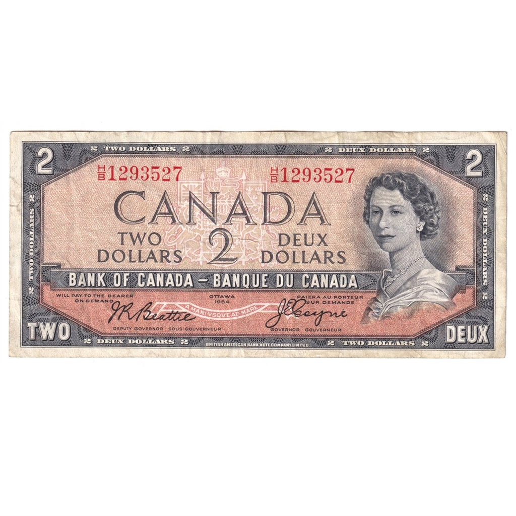 BC-30b 1954 Canada $2 Beattie-Coyne, Devil's Face, H/B, Very Fine (VF20)