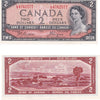 BC-38a 1954 Canada $2 Beattie-Coyne, L/B, EF
