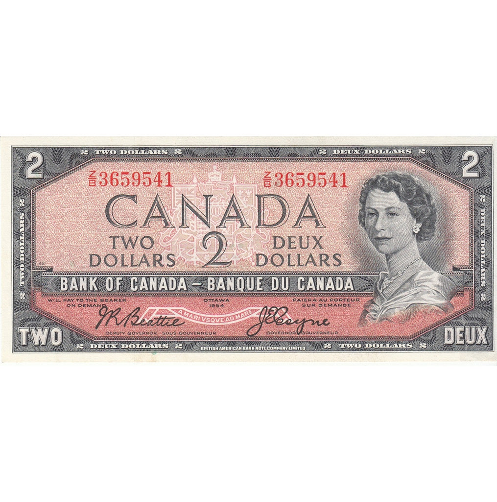 BC-38a 1954 Canada $2 Beattie-Coyne, Z/B, Choice Uncirculated (CUNC63)
